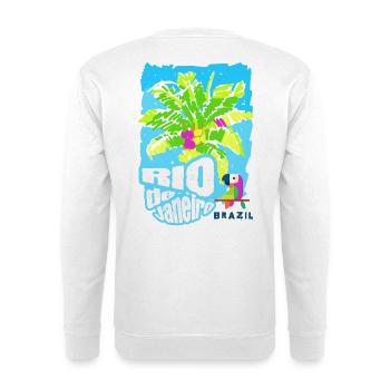 Bunte Palmen Rio de Janeiro, Brasilien - Unisex Pullover - Weiß - Hinten