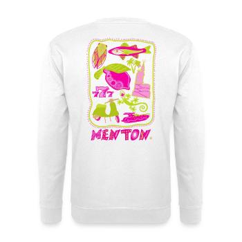 Chin Pop Art - Sommer Bunte Illustration - Unisex Pullover - Weiß - Hinten