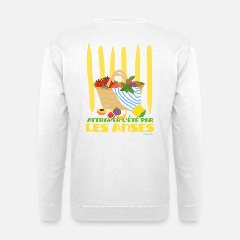 Den Sommer mit den Griffen des Korbes einfangen - Unisex Pullover - Weiß