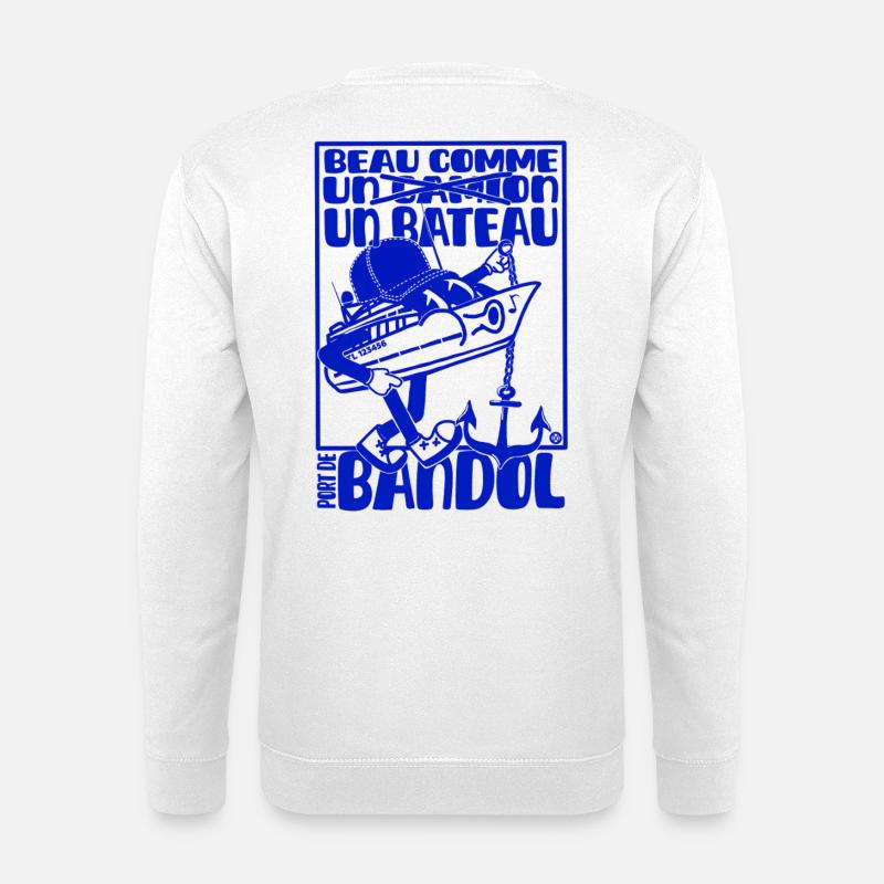 Retro Mittelmeer Bandol Boot Maskottchen - Unisex Pullover - Weiß