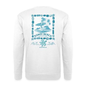 Bondi Beach Türkisfarbene Palmeninsel - Unisex Pullover - Weiß - Hinten