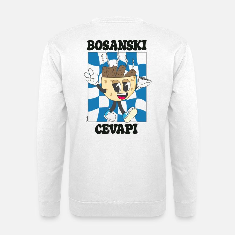 Cevapi Bosnian Cartoon Blue Mascot - Unisex Sweatshirt - white