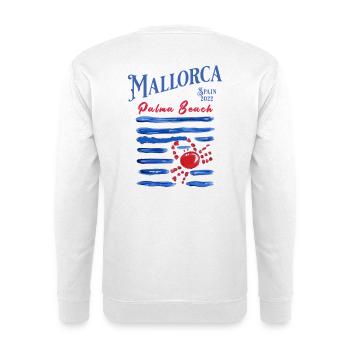 Mallorca 2022 Palma Beach Crab - Unisex Sweatshirt - white - Back