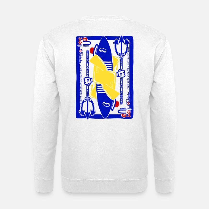 König der Meere Kapitän Sardine Blau Rot Gelb - Unisex Pullover - Weiß