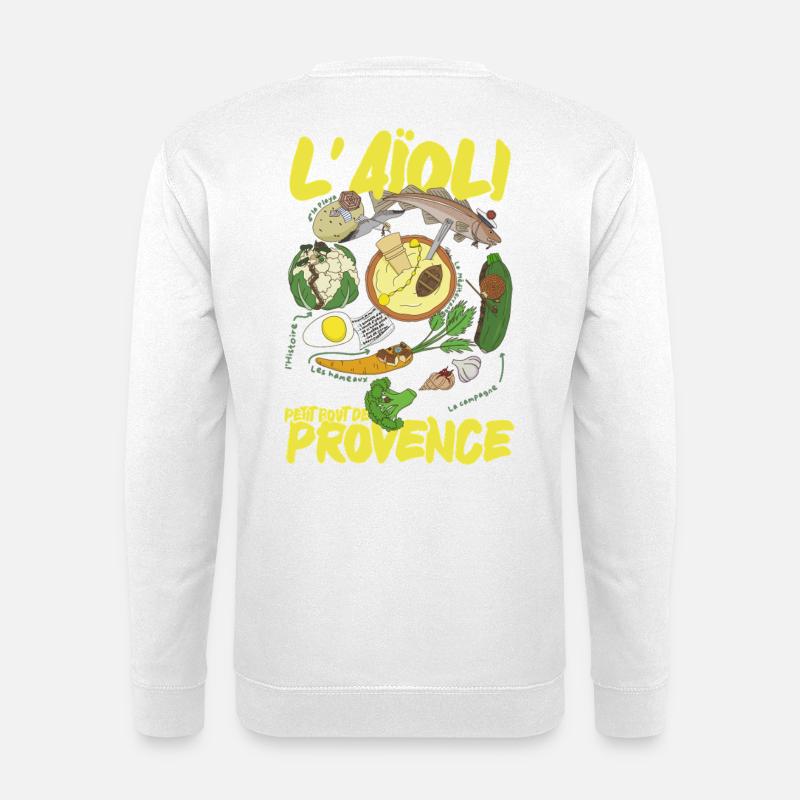Illustrerade provensalska aioli - Unisextröja - vit