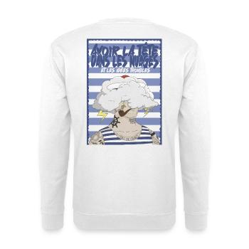 Nuage et tatouages marins - Sweat-shirt Unisexe - blanc - Dos