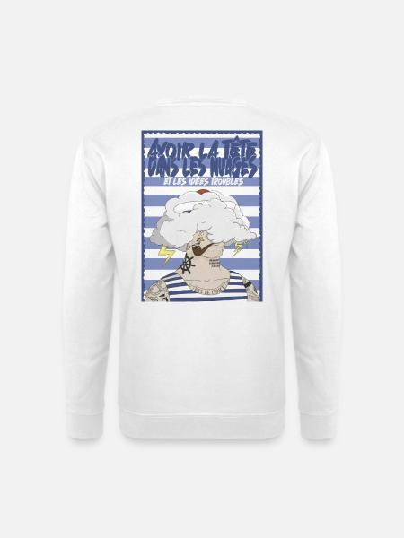 Nuage et tatouages marins - Sweat-shirt Unisexe - blanc