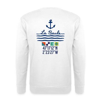 Ancre et Flots de La Baule - Sweat-shirt Unisexe - blanc - Dos