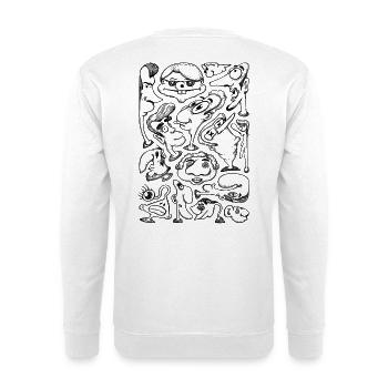 Cartoon Faces - Unisex Sweatshirt - white - Back