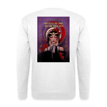 Grieving Queen - Unisex Pullover - Weiß - Hinten - Michal (187cm)