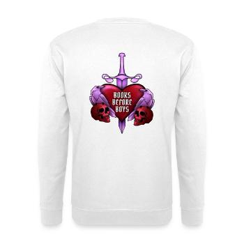 Books Before Boys - Unisex Pullover - Weiß - Hinten - Michal (187cm)