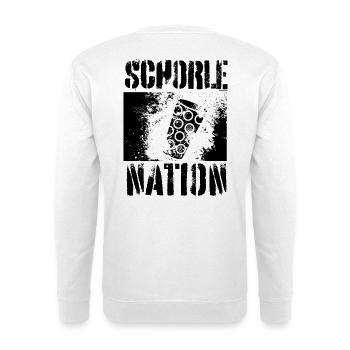 Schorle Nation – Pfälzer Dubbeglas - Unisex Pullover - Weiß - Hinten - Michal (187cm)