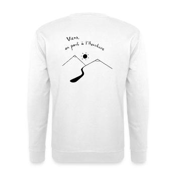 Viens, on part à l'Aventure - Sweat-shirt Unisexe - blanc - Dos