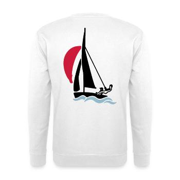 Jugend Segeljolle (420er 470er 505er) Segelboot - Unisex Pullover - Weiß - Hinten