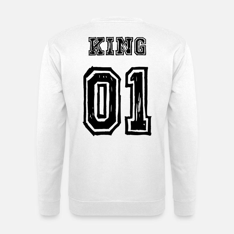 King Queen Partnerlook Love - Unisex Pullover - Weiß