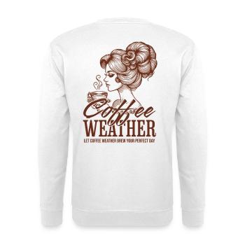 Coffee Weather – Retro Coffee Lady Clipart - Unisex Sweatshirt - white - Back