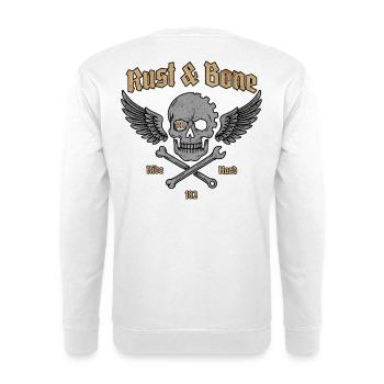 Conception de l’aile de crâne de moto en os de rouille - Sweat-shirt Unisexe - blanc - Dos