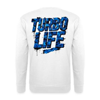 Turbo Life Blue Camo Car Szene Style - Unisex Pullover - Weiß - Hinten