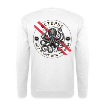 Pieuvre, pieuvre, tentacule, plongée, plongée, animal marin, - Sweat-shirt Unisexe - blanc - Dos