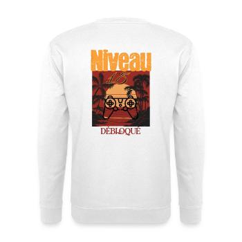 18 Year Old Level Unlocked - Gamer Gift - Unisex Sweatshirt - white - Back