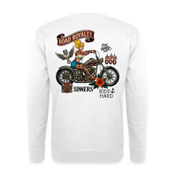 Art de tatouage de moto de motards royaux royaux - Sweat-shirt Unisexe - blanc - Dos