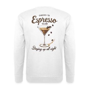Espresso Club Cocktail Nacht Design - Unisex Pullover - Weiß - Hinten - Michal (187cm)