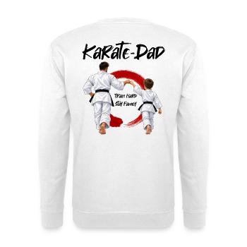 Karate Dad mit Sohn - Unisex Pullover - Weiß - Hinten - Michal (187cm)
