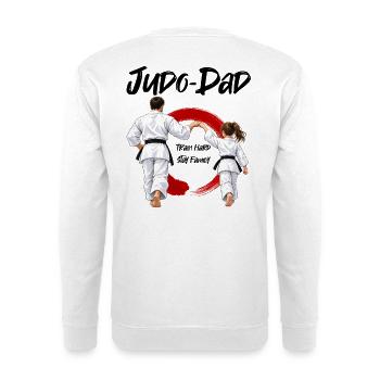 Judo Dad mit Tochter - Unisex Pullover - Weiß - Hinten - Michal (187cm)