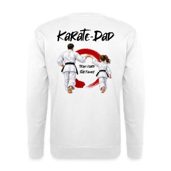 Karate Dad mit Tochter - Unisex Pullover - Weiß - Hinten - Michal (187cm)