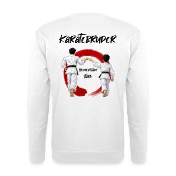 Karate  Bruder mit Bruder - Unisex Pullover - Weiß - Hinten - Michal (187cm)