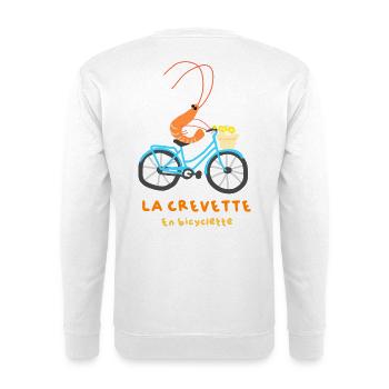 Shrimp on a bicycle - Unisex Sweatshirt - white - Back