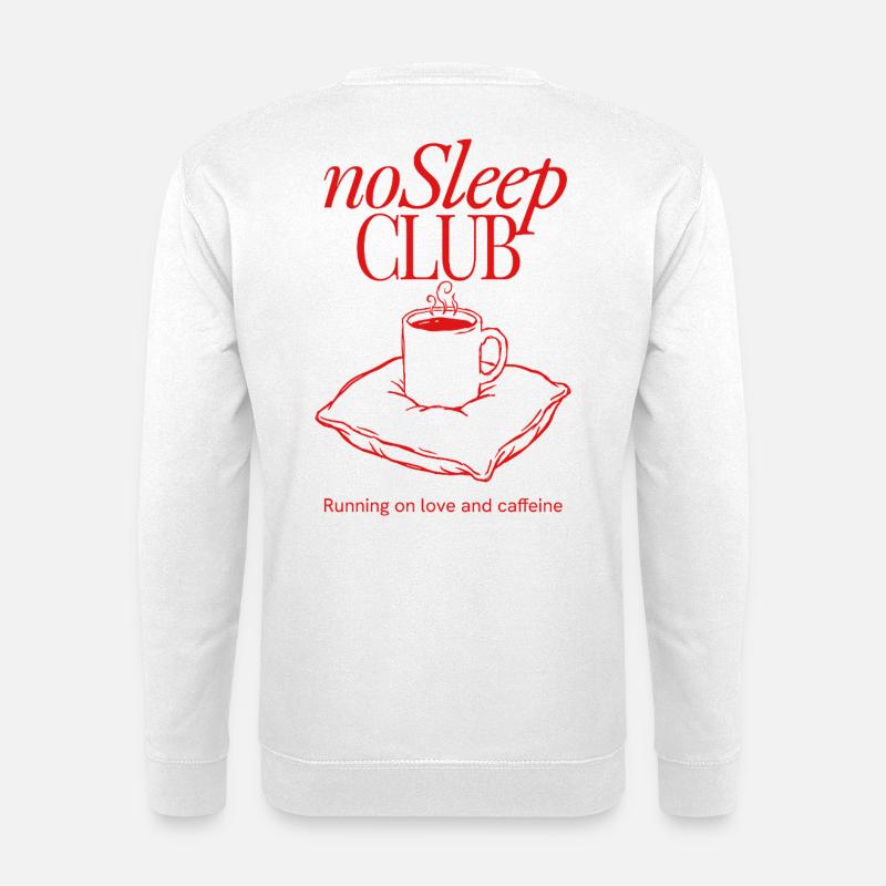 noSleep CLUB Kaffeeclub Illustration - Unisex Pullover - Weiß