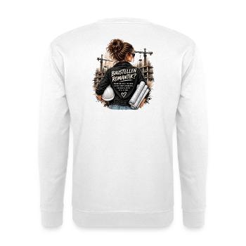 Baustellenromantik: Bauleiterin Architektur - Unisex Pullover - Weiß - Hinten - Michal (187cm)