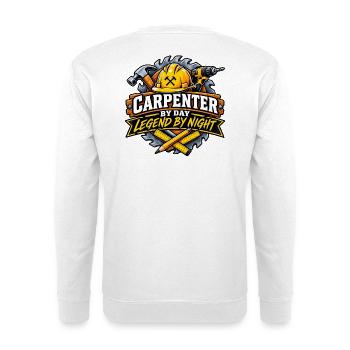 Tischler am Tag, Legende bei Nacht - Unisex Pullover - Weiß - Hinten - Michal (187cm)