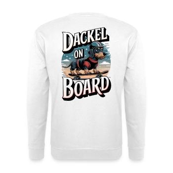 Dachshund on board Wire-haired dachshund on the skateboard - Unisex Sweatshirt - white - Back