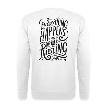 everything happens for a riesling! - Unisex Pullover - Weiß - Hinten