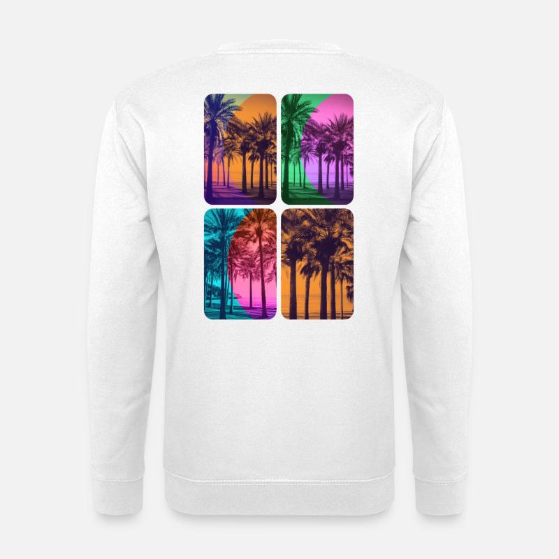 Beach Plamiers Sonnenuntergang Farben - Unisex Pullover - Weiß