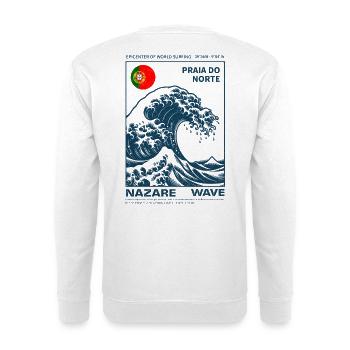 Nazaré Praia do Norte Welle - Unisex Pullover - Weiß - Hinten