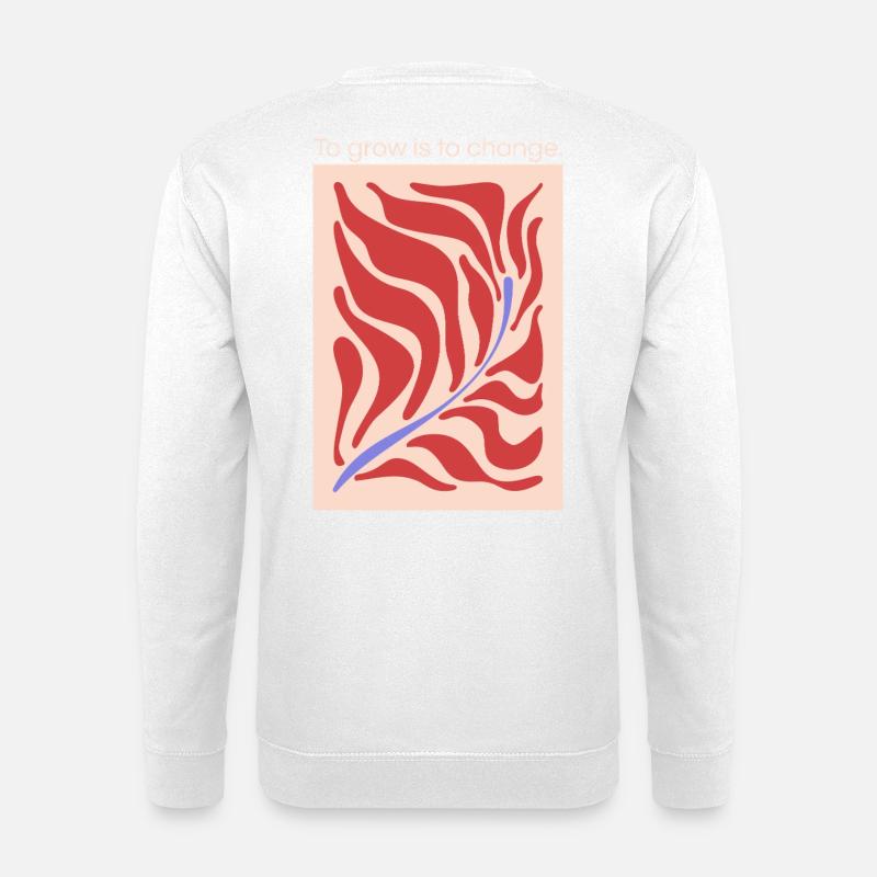 Growth through change – leaf shape pattern - Unisex Sweatshirt - white