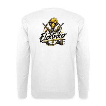 Elektriker Power Icon - Unisex Pullover - Weiß - Hinten - Michal (187cm)