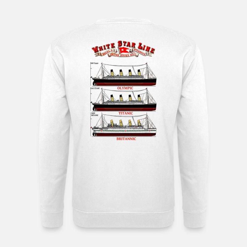 WHITE STAR LINE TITANIC Kreation Louis RUNEMBERG © - Unisex Pullover - Weiß
