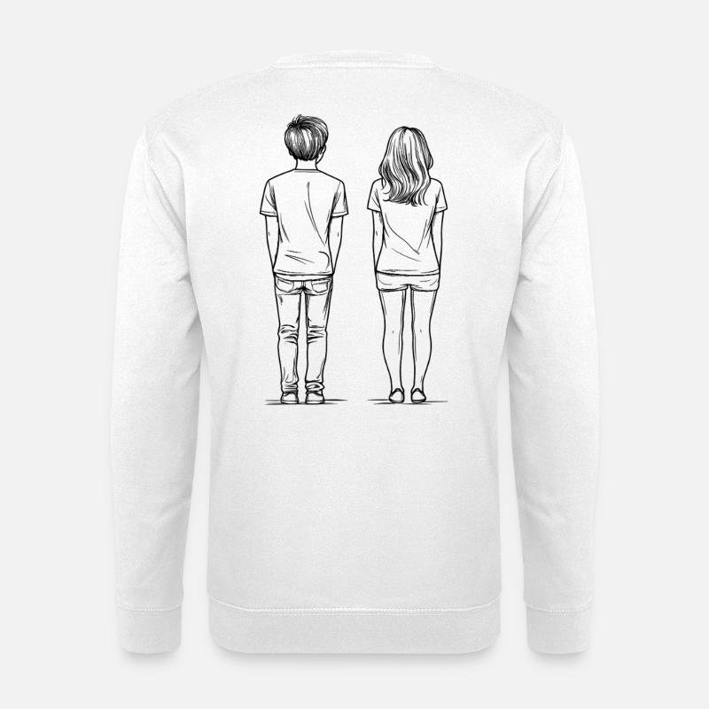 Mann und Frau von hinten - Unisex Pullover - Weiß