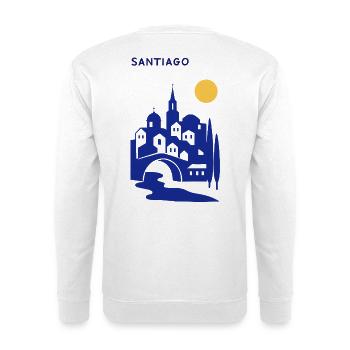 Silhouette de Santiago en soirée - Sweat-shirt Unisexe - blanc - Dos