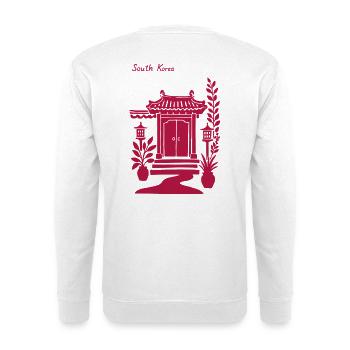 Porte du temple coréen en rose - Sweat-shirt Unisexe - blanc - Dos