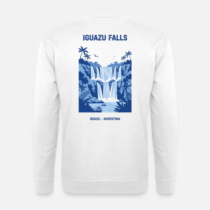 Conception de la cascade bleue des chutes d’Iguazu - Sweat-shirt Unisexe - blanc