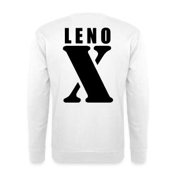 Lenox – First Name Design | Minimal Typography - Unisex Pullover - Weiß - Hinten - Michal (187cm)