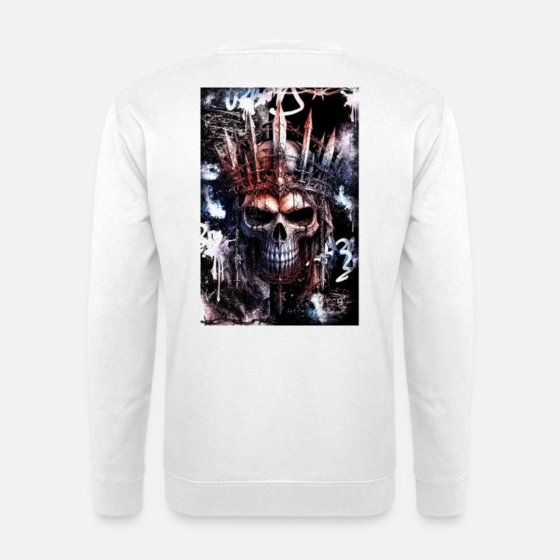 Dark Gothic Urban Skull / Skull - Unisex Sweatshirt - white
