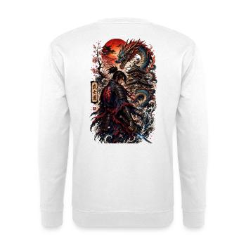Drachenkrieger am Tsukimi-Schrein - Unisex Pullover - Weiß - Hinten