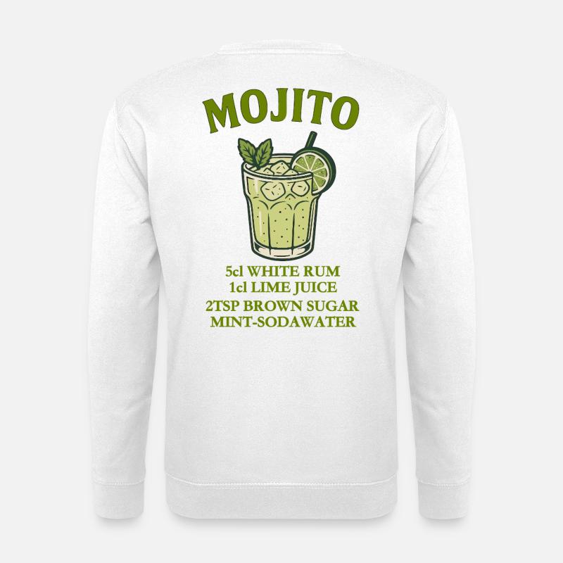 Mojito design with lime and mint - Unisex Sweatshirt - white