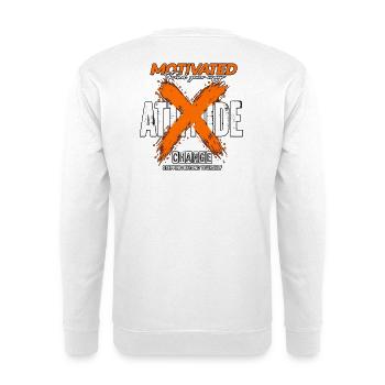 Motivierte Veränderung: Find Your Way - Unisex Pullover - Weiß - Hinten - Michal (187cm)